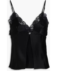T By Alexander Wang - Lace-trimmed Silk-satin Camisole - Lyst