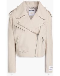 Moschino - Leather Biker Jacket - Lyst