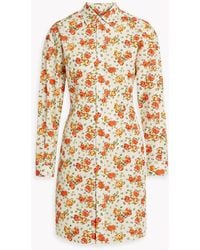 Marni - Floral-print Cotton-poplin Mini Shirt Dress - Lyst