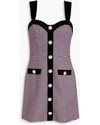 Rebecca Vallance - Basinger Embellished Houndstooth Tweed Mini Dress - Lyst