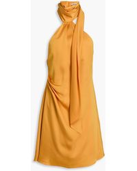 Jonathan Simkhai - Jade Draped Satin-crepe Halterneck Mini Dress - Lyst