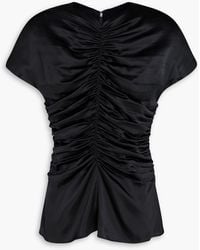 TOVE - Ruched Silk-Satin Top - Lyst