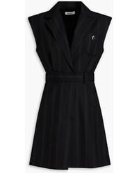 Sandro - Embellished Pinstriped Twill Mini Dress - Lyst