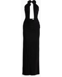 Magda Butrym - Strapless Floral-Appliquéd Cutout Stretch-Jersey Gown - Lyst