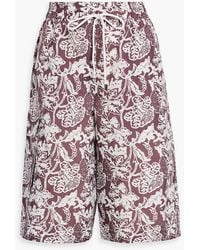 Tibi - Floral-Print Shell Shorts - Lyst