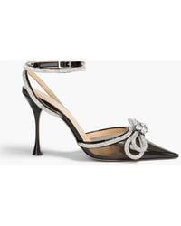 Mach & Mach - Double Bow Crystal-embellished Pvc Pumps - Lyst