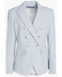 Veronica Beard - Miller Dickey Double-Breasted Striped Cotton-Blend Seersucker Blazer - Lyst