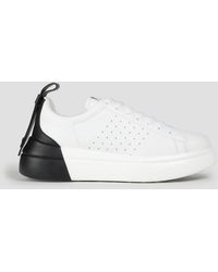 Red(V) - Perforated Two-tone Leather Sneakers - Lyst