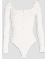 GOOD AMERICAN - Ribbed Cotton-blend Jersey Bodysuit - Lyst