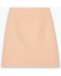 Alessandra Rich - Sequin-embellished Cotton-blend Tweed Mini Skirt - Lyst