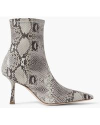 A.W.A.K.E. MODE - Agnes Snake-effect Faux Suede Ankle Boots - Lyst