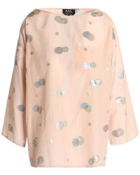 A.P.C. - Metallic Fil Coupé Cotton-blend Top - Lyst
