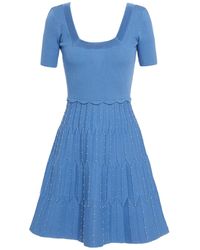 Sandro Flyn Embellished Knitted Mini Dress - Blue