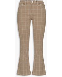 FRAME - Le Crop Mini Boot Checked Cotton-blend Twill Bootcut Pants - Lyst