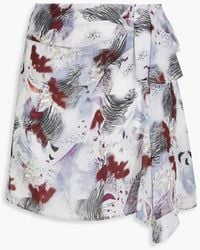 IRO - Caruso Printed Silk-blend Crepe De Chine Mini Wrap Skirt - Lyst