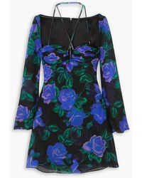 Quinn - Floral-print Silk-chiffon Mini Dress - Lyst