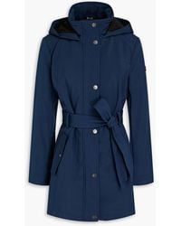 DKNY - Belted Shell Hooded Raincoat - Lyst
