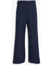 Maje - Pinstriped Wool-Blend Twill Wide-Leg Pants - Lyst