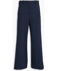 Maje - Pinstriped Wool-Blend Twill Wide-Leg Pants - Lyst