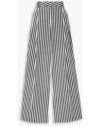 Partow - Rhet Pleated Striped Cotton-poplin Wide-leg Pants - Lyst