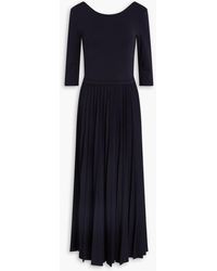 Claudie Pierlot - Midikleid aus jersey aus einer baumwollmischung mit falten - Lyst