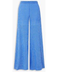 Suzie Kondi - Elira Metallic Striped Cotton-blend Gauze Wide-leg Pants - Lyst