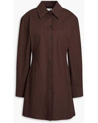 Victoria Beckham - Cotton-blend Poplin Mini Shirt Dress - Lyst