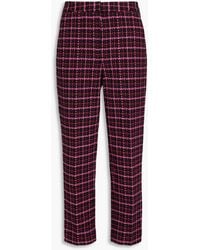 Rebecca Vallance - Hirst Cropped Checked Cotton-blend Tweed Tapered Pants - Lyst