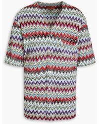 Missoni - Appliquéd Crochet-knit Cotton Shirt - Lyst