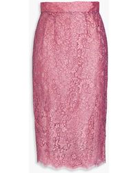 Dolce & Gabbana - Scalloped Metallic Corded Lace Skirt - Lyst