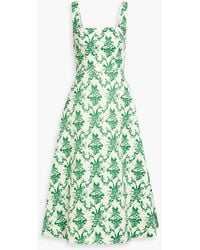 Emilia Wickstead - Printed Faille Midi Dress - Lyst