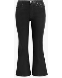 FRAME - Le Crop Coated High-rise Flared Jeans - Lyst
