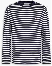 Maison Kitsuné - Appliquéd Striped Cotton-jersey T-shirt - Lyst