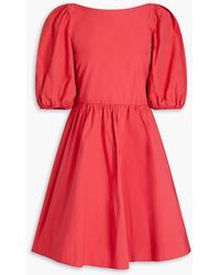 RED Valentino - Gathered Cotton-blend Taffeta Mini Dress - Lyst