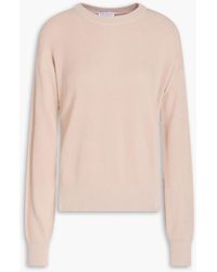 Brunello Cucinelli - Bead-Embellished Ribbed Cotton Sweater - Lyst