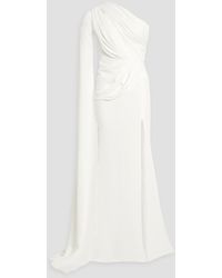 Rhea Costa - One-sleeve Draped Crepe Gown - Lyst