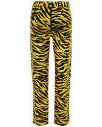 Kwaidan Editions Tiger-print Pu Straight-leg Trousers - Yellow