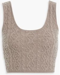 Loulou de Saison - Iris Cropped Cable-Knit Wool And Cashmere-Blend Tank - Lyst
