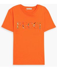 Emilio Pucci - T-shirt aus baumwoll-jersey mit applikationen - Lyst