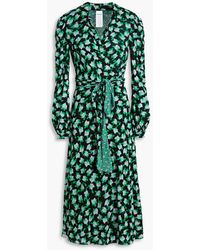 Diane von Furstenberg - Phoenix wendbares midi-wickelkleid aus stretch-mesh mit print - Lyst