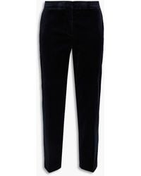 Theory - Cropped Cotton-blend Velvet Tapered Pants - Lyst