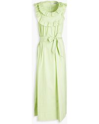 Vivetta - Ruffled Cotton-blend Poplin Maxi Dress - Lyst