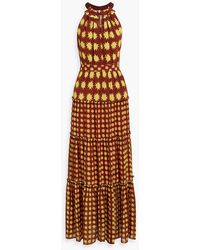 Diane von Furstenberg - Jack Tiered Printed Crepe De Chine Maxi Dress - Lyst