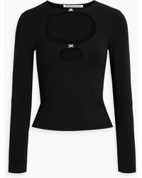 T By Alexander Wang - Cutout Crystal-embellished Stretch-knit Top - Lyst