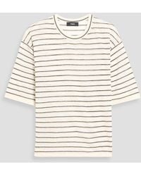 Theory - Striped Linen-Blend T-Shirt - Lyst