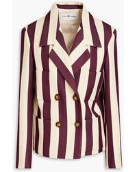 Tory Burch - Striped Wool And Cotton-blend Blazer - Lyst