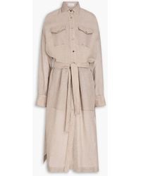Brunello Cucinelli - Linen-Blend Midi Shirt Dress - Lyst