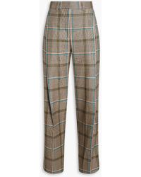 Victoria Beckham - Prince Of Wales Checked Wool Straight-leg Pants - Lyst