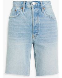 RE/DONE - Faded Denim Shorts - Lyst