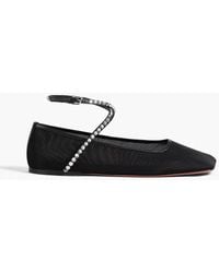 AMINA MUADDI - Ballerinas "ane" aus mesh mit kristallverzierung - Lyst
